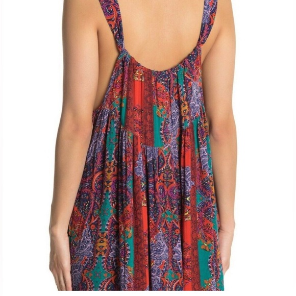 NEW FREE PEOPLE Count Me InTrapeze Hot Red Combo Size Small - Picture 5 of 5